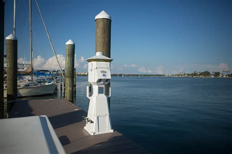 electrical box plastic dock|boat dock power pedestals.